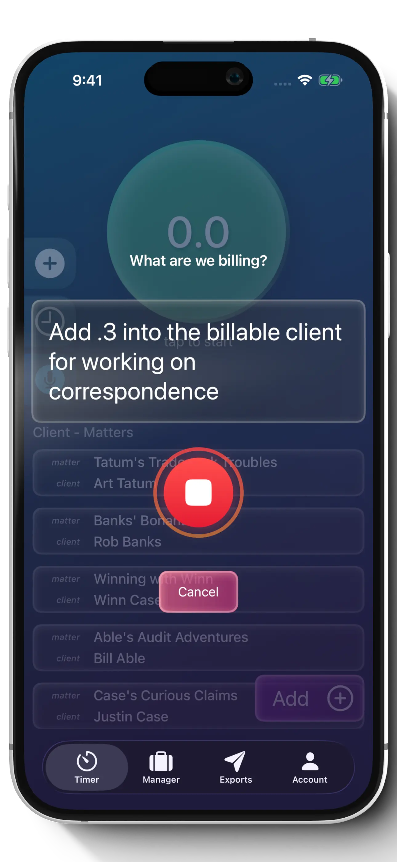 Tenths AI voice-to-entry transcription